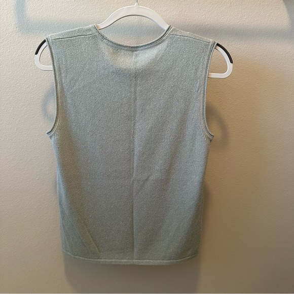 Pale green Debra deRoo small shell sweater tank top - Picture 5 of 10
